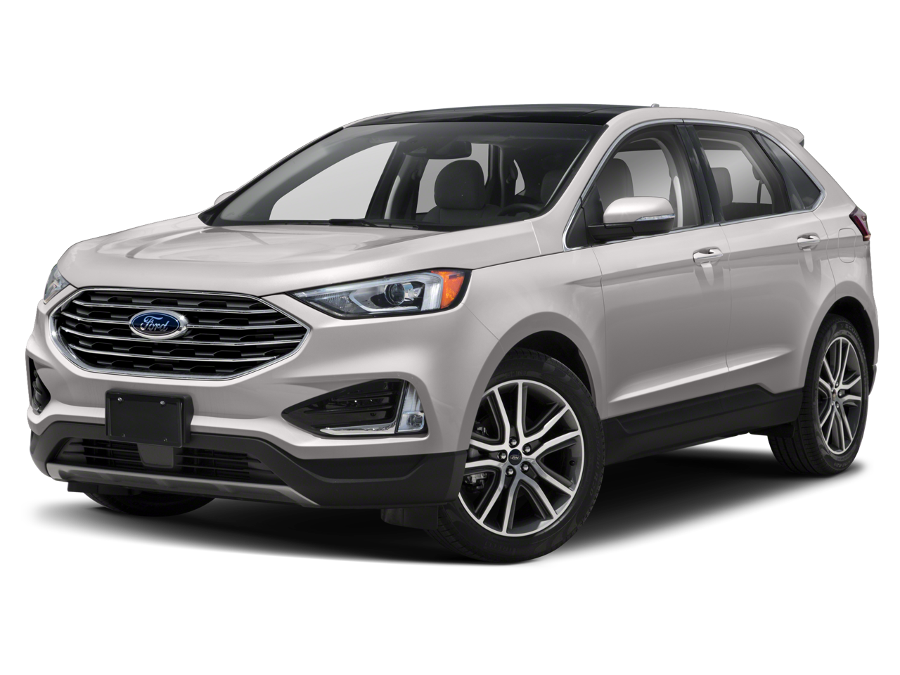 2019 Ford Edge SEL in White — front three-quarter view