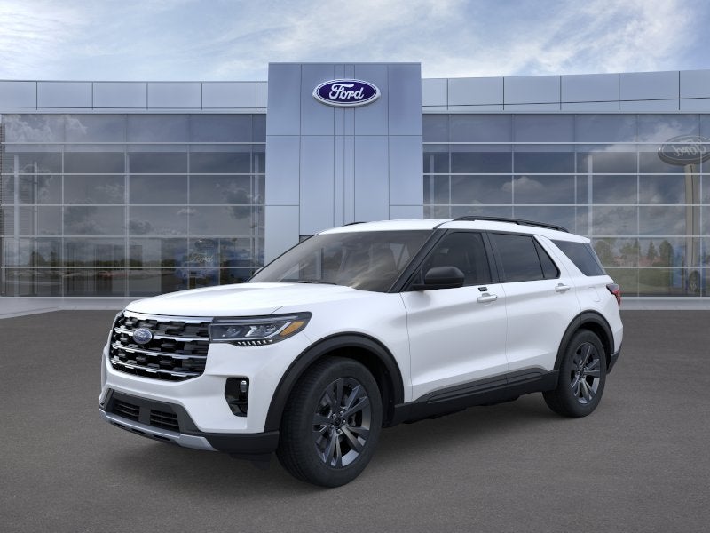 2026 Ford Explorer Active in White — front three-quarter view