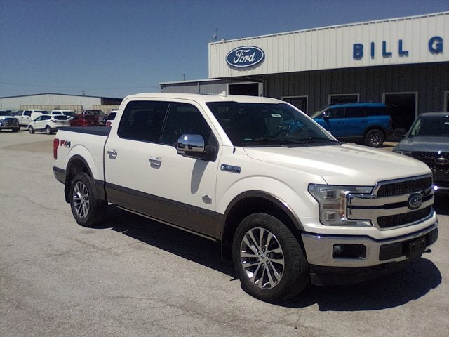 2018 Ford F-150 King Ranch in White — front three-quarter view